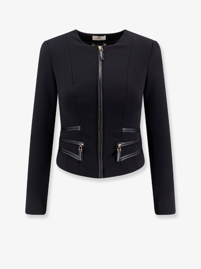 Elisabetta Franchi Blazer With Pockets And Zip Nera