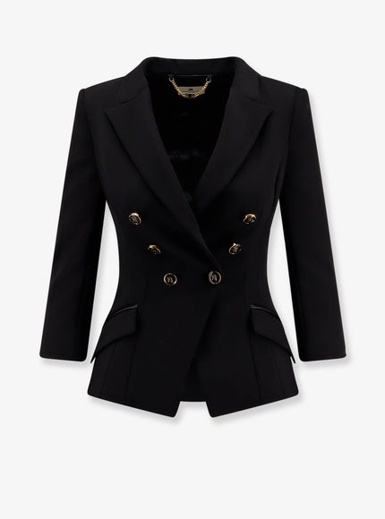 Elisabetta Franchi Fitted Blazer With Logoed Buttons Nera