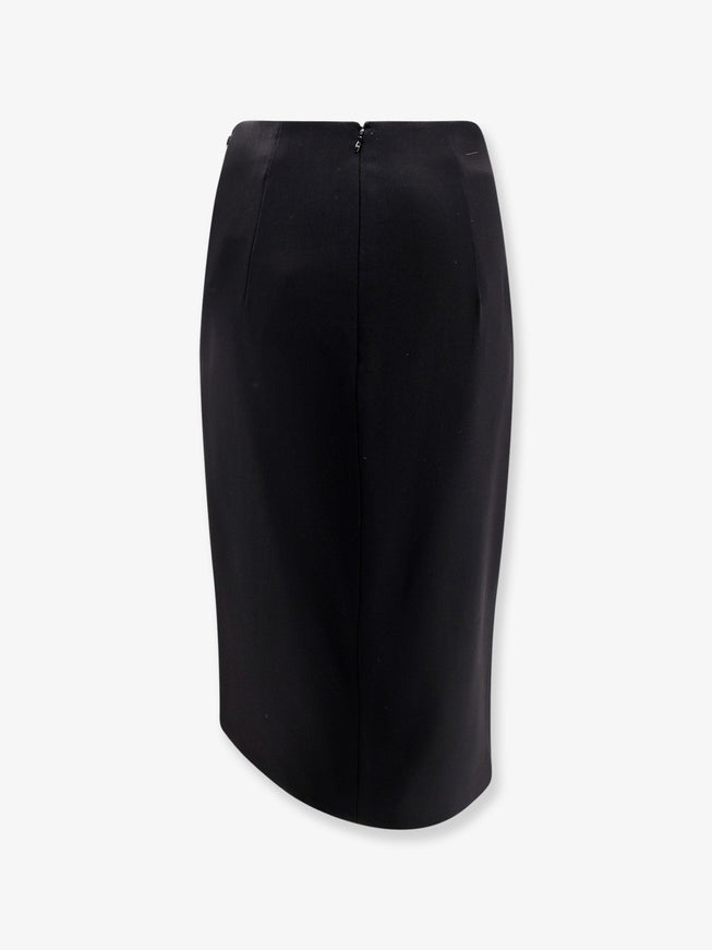 Elisabetta Franchi Asymmetrical Viscose And Wool Skirt