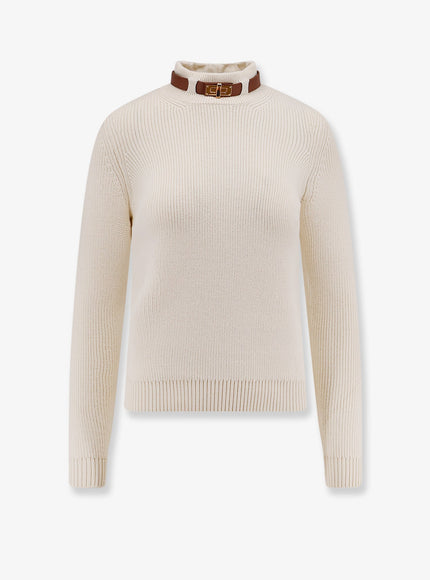Elisabetta Franchi Wool Blend Sweater Bianco