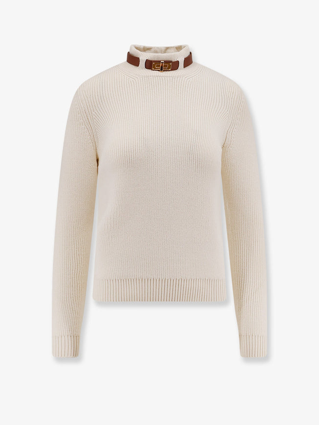 Elisabetta Franchi Wool Blend Sweater Bianco