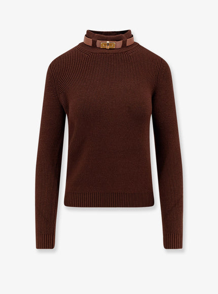 Elisabetta Franchi Wool Blend Sweater Coffee
