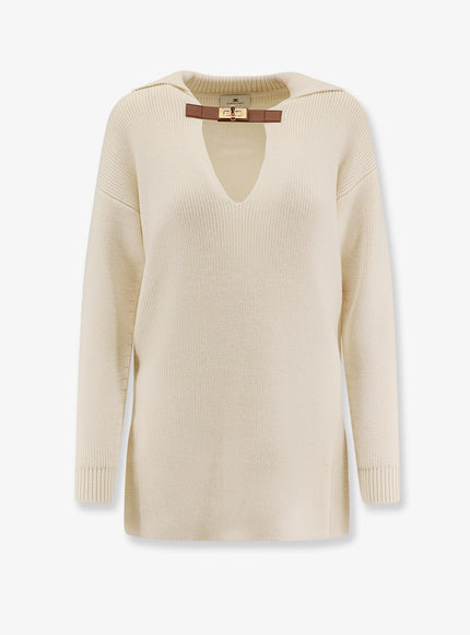 Elisabetta Franchi Wool Blend Sweater Milk