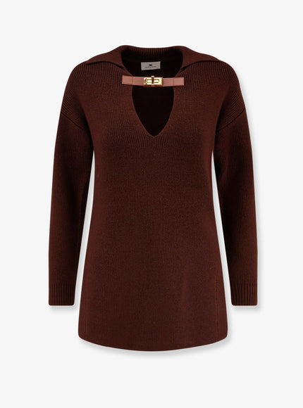 Elisabetta Franchi Wool Blend Sweater Coffee