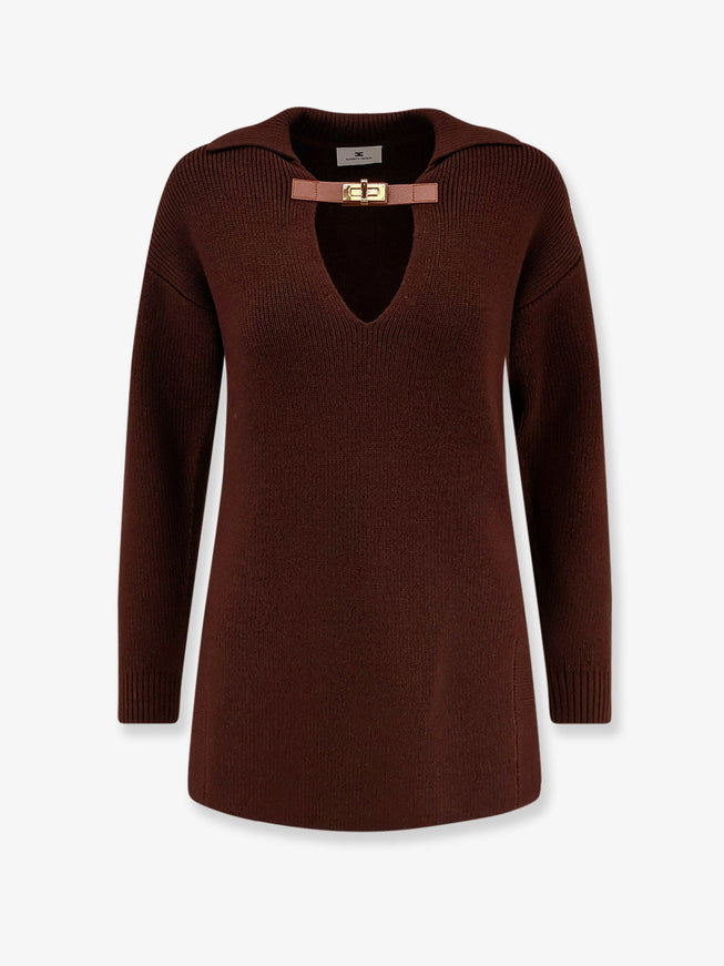 Elisabetta Franchi Wool Blend Sweater Coffee