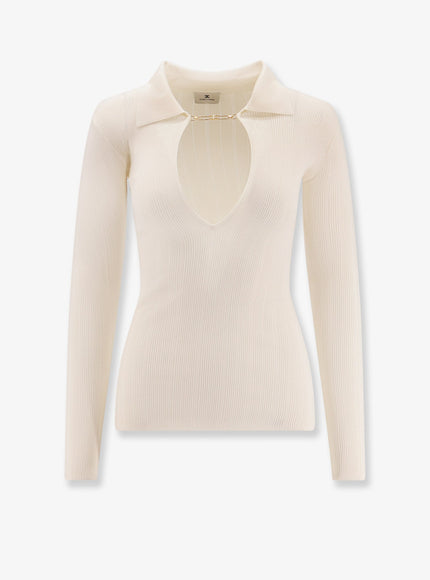 Elisabetta Franchi Lyocell Blend Sweater Milk