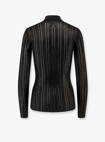 Elisabetta Franchi Metallic Fabric Turtleneck Sweater