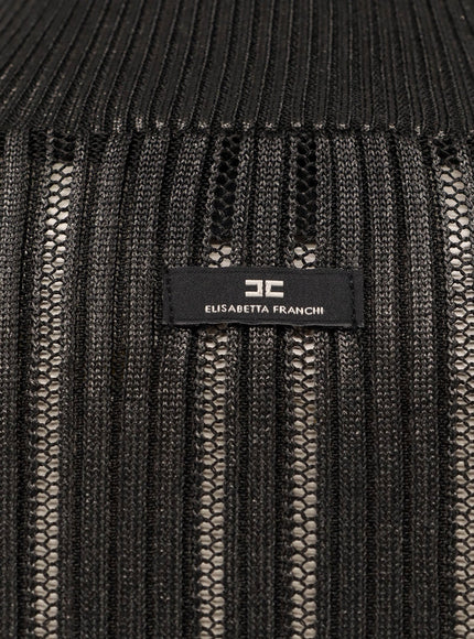 Elisabetta Franchi Metallic Fabric Turtleneck Sweater