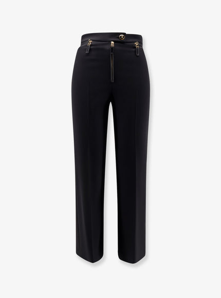 Elisabetta Franchi Trousers With Logoed Button Nera