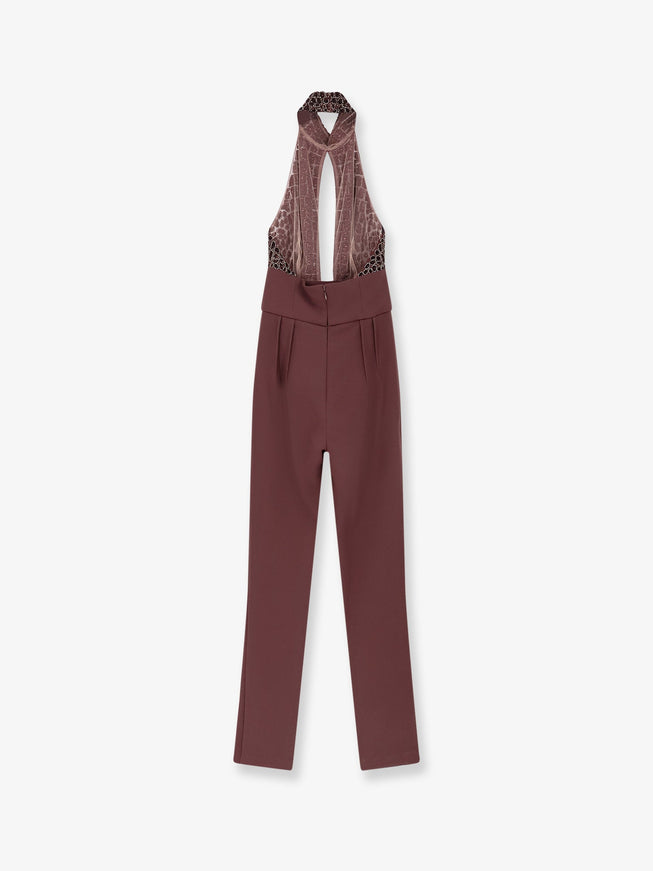 Elisabetta Franchi Satin Suit With Sewuins On The Top