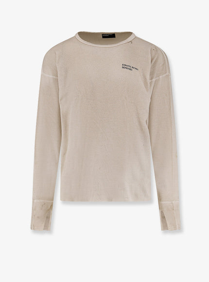 Enfants Riches Deprimes Classic Logo Distressed Thermal Ls T-Shirt Dirt White