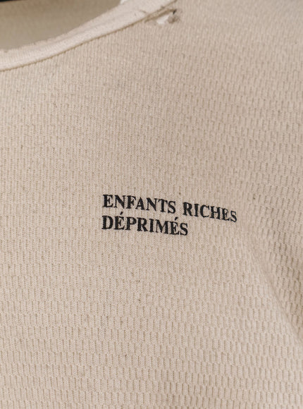 Enfants Riches Deprimes Classic Logo Distressed Thermal Ls T-Shirt
