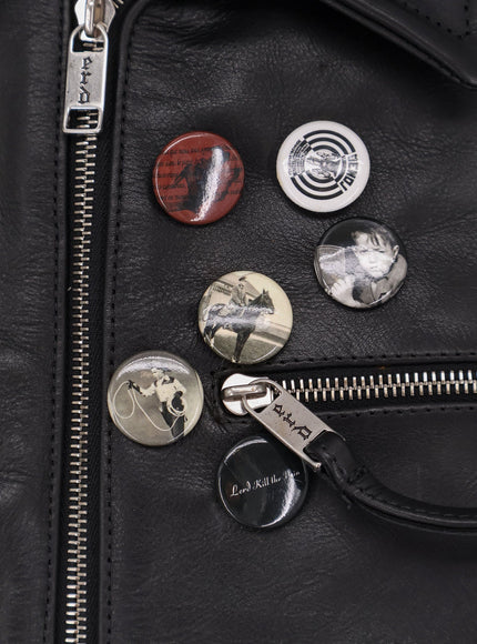 Enfants Riches Deprimes Sid Biker Leather Jacket With Metal Details On The Front