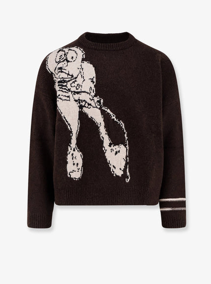 Enfants Riches Deprimes Jean D. Cashmere Sweater Brown Ivory Black