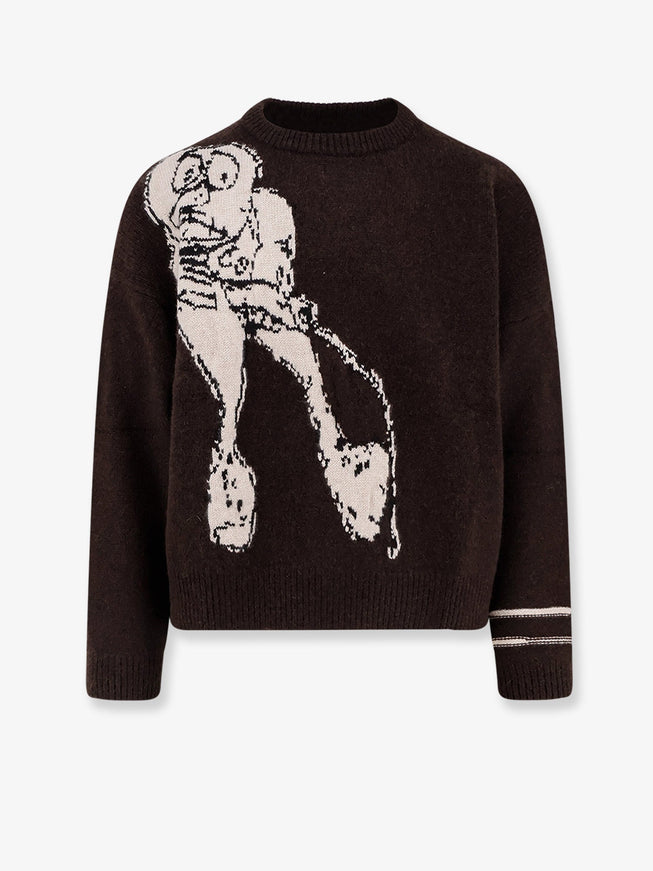 Enfants Riches Deprimes Jean D. Cashmere Sweater Brown Ivory Black