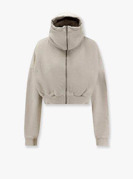 Entire Studios Cropped Full Zip Cotton Sweatshirt Bianco