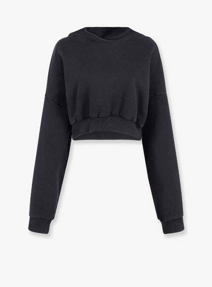 Entire Studios Cropped Cotton Sweatshirt Grigio Scuro