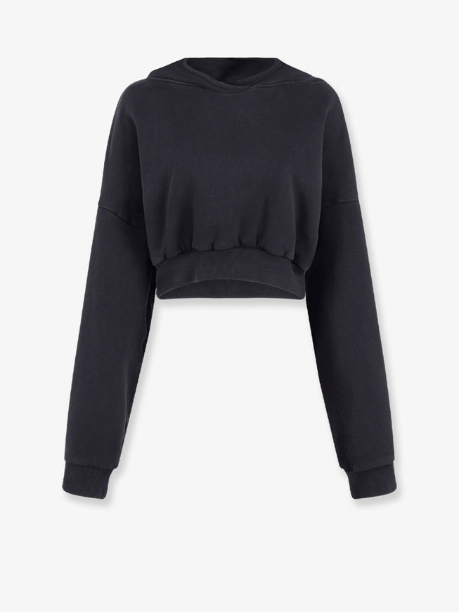 Entire Studios Cropped Cotton Sweatshirt Grigio Scuro
