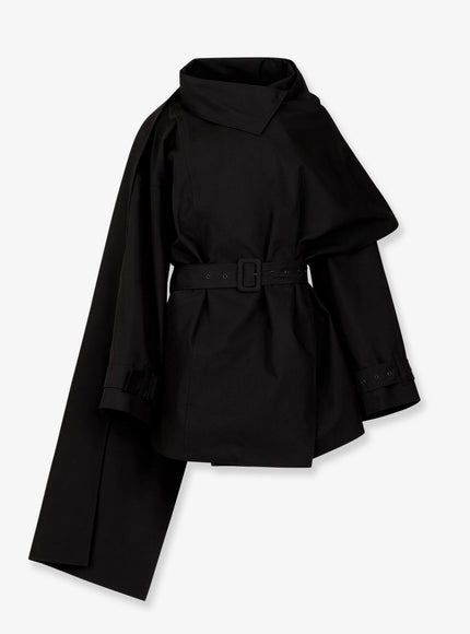Entire Studios Mini Scarf Cotton Coat Black
