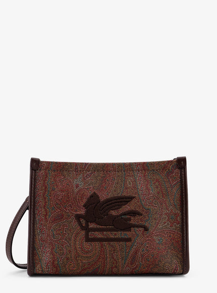 Etro Paisley Jacquard Fabric Clutch Bag Uni Nero