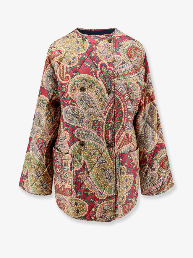 Etro Reversible Padded Multicolor Jacket Beige