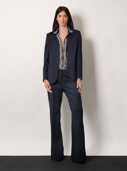 Etro Single-Breasted Wool Blazer With Iconic Pattern