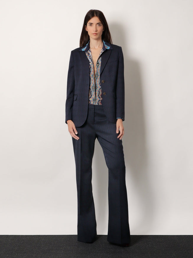 Etro Single-Breasted Wool Blazer With Iconic Pattern