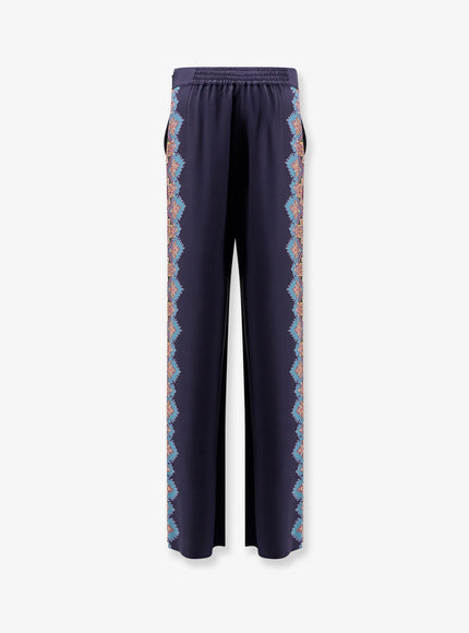 Etro Silk Trousers With Floral Print