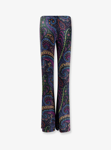 Etro Chenille Trousers With Multicolor Print Jeans