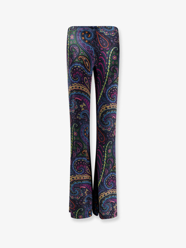 Etro Chenille Trousers With Multicolor Print Jeans