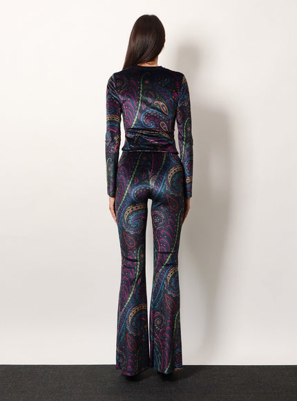 Etro Chenille Trousers With Multicolor Print