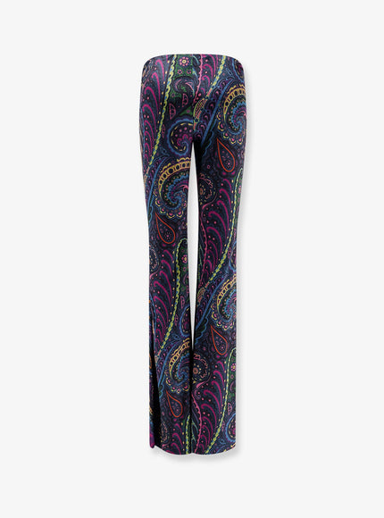 Etro Chenille Trousers With Multicolor Print