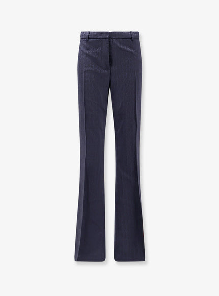 Etro Wool Trousers With Iconic Motif Nero