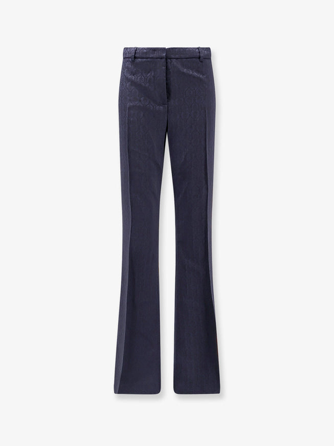 Etro Wool Trousers With Iconic Motif Nero