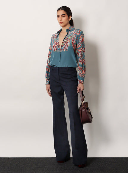 Etro Wool Trousers With Iconic Motif