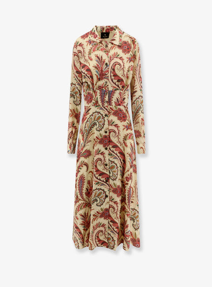 Etro Multicolor Viscose Chemisier/Dress Beige