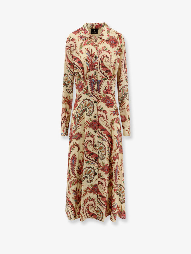 Etro Multicolor Viscose Chemisier/Dress Beige