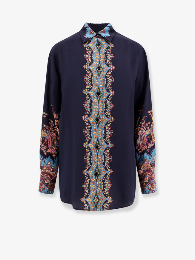 Etro Paisley Print Striped Shirt Bordeau