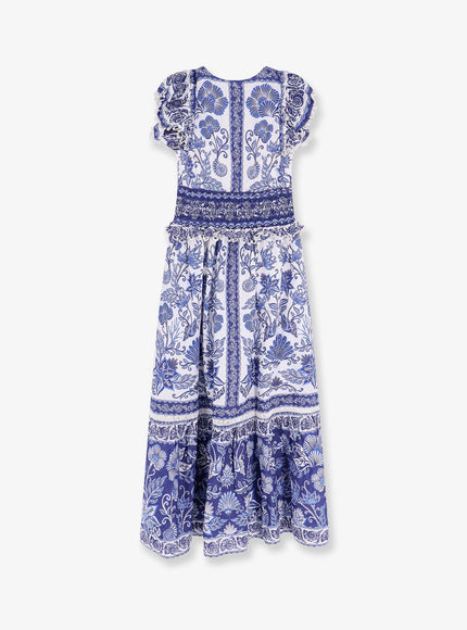 Farm Rio Shell Garden Cotton Long Dress