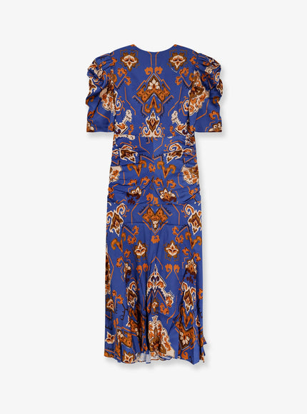 Farm Rio Ornament Floral Viscose Midi Dress