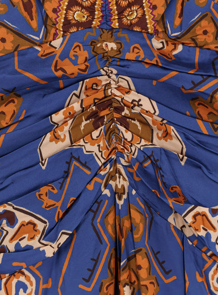 Farm Rio Ornament Floral Viscose Midi Dress