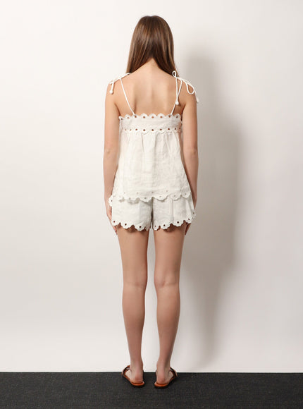 Farm Rio Perforated Linen Top