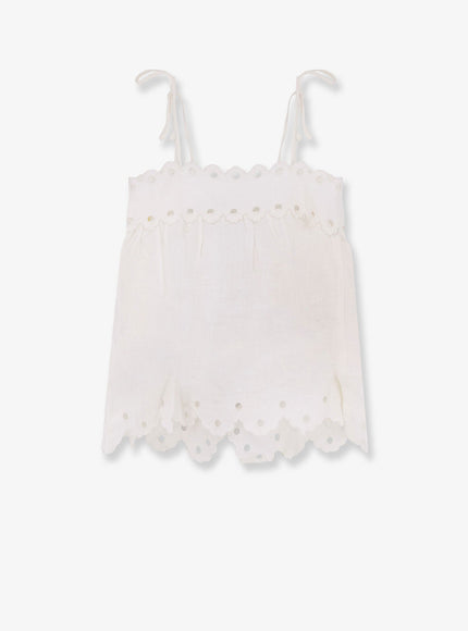 Farm Rio Perforated Linen Top