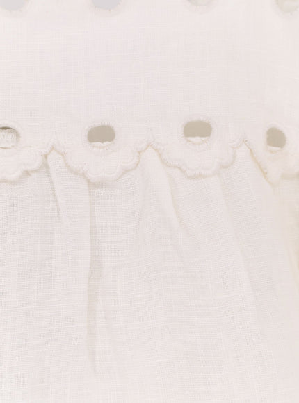 Farm Rio Perforated Linen Top