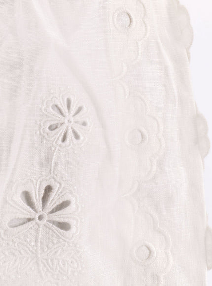 Farm Rio Linen Perforated Shorts