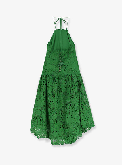 Farm Rio Sangallo Lace Midi Dress