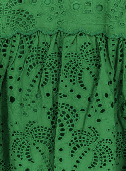 Farm Rio Sangallo Lace Midi Dress