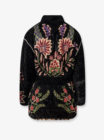 Farm Rio Marvelous Garden Nylon And Velvet Down Jacket