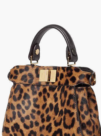 Fendi Nano Peekaboo Shoulder Bag With Fendi Leo Print