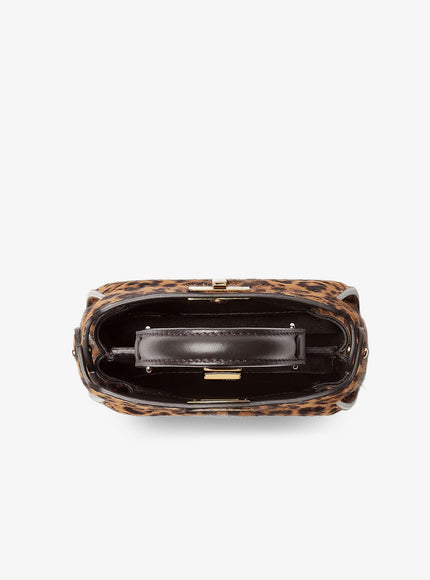 Fendi Nano Peekaboo Shoulder Bag With Fendi Leo Print